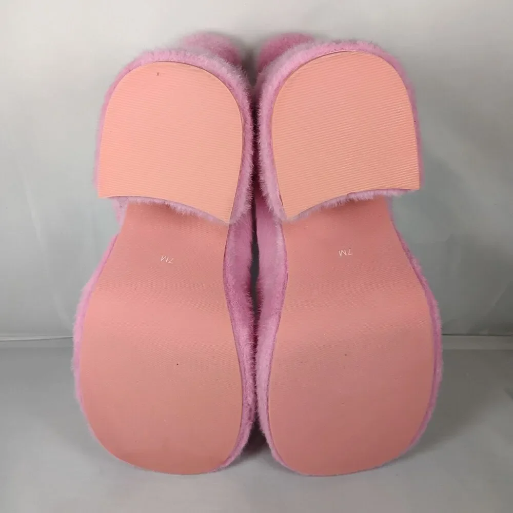 DOLLS KILL Pink Fluffy Care Bears Platform Heels Shoes‎ Size 7